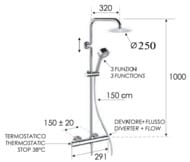 Душевая система термостатическая Remer Elegance EQ32XUFM25, хром — миниатюра 2