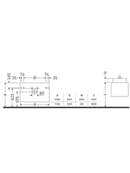 Тумба под раковину Duravit DuraStyle (730х610х368) подвесная,2 ящика, цвет белый матовый DS649901818
