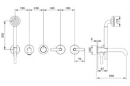 ��������� ��� �����/���� Fantini Icona Deco 5395R119B ������������, �� 5 ���������, ������