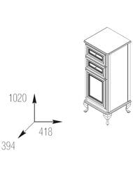 Комод Caprigo Фреско bianco alluminio 418х1020х394 правый 10661R-B016 — миниатюра 4