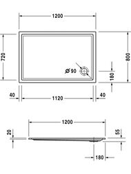 ������ ��������� Duravit Starck 1200�800 720121000000000
