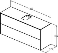 Тумба под раковину Ideal Standard CONCA 1200x373x550 2 ящ внешних, темн.орех, стол.с вырезом T3949Y5 — изображение 5