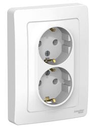 Розетка Systeme Electric BLANCA скрыт.уст. двойная с заземл. без шторок, 16А 250В белый BLNRS001021