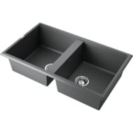 Мойка Omoikiri TEDORI 86-2 PL (860х510х200) врезная, 2 чаши, тетогранит, цвет платина 4993931