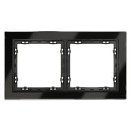 Рамка на 2 поста Voltum S70 VLS110208 стекло, черный
