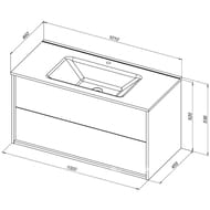 ����� ��� ���������� Aquanet Lino 100 1000�520�455 ���������, 2 �����, ����: ��� ���������� 287545