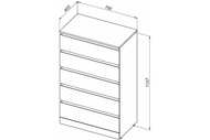 Комод Aquanet Сканди (700х1137х403) напольный, 5 ящиков, дуб эдгрейн 302551