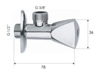 Запорный вентиль 1/2*3/8 Remer 1291238, хром