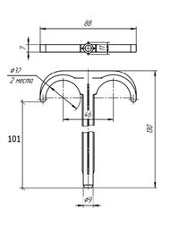 Дюбель-крюк двойной 16-32х100 мм,   2.1632100 — изображение 2