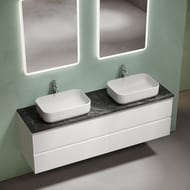 Столешница для ванной комнаты SANCOS Black Sky 1600х460, керамогранит, c отв. под смеситель, TT160A1X