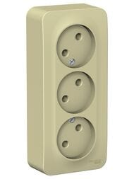 Розетка Systeme Electric BLANCA О/У 3-ая без заземл. ИЗОЛ.ПЛ., 16А, 250В, БЕЖЕВЫЙ BLNRA000317