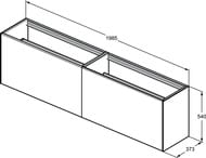 ����� ��� �������� Ideal Standard CONCA (1985x373x550) 4 �����, ���� ������ ��� T3999Y4