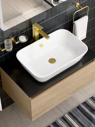 Смеситель для раковины Vitra Minimax Square однозахватный, золото браш. A4372425EXP