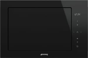 Встраиваемая микроволновая печь SMEG FMI625CN (595х388х470 мм), черное стекло и нерж. сталь