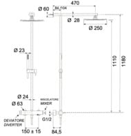 Душевая система Remer X Style INOX SSX37UFM25, нержавеющая сталь матовая