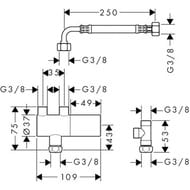 ������������ Hansgrohe Ecostat 15346000 ��� ���������������� ���������� 3/8", ����