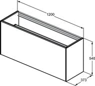 ����� ��� �������� Ideal Standard CONCA 1200x373x540 2 �����, ���� ������ ���� T3939Y5