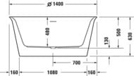 ����� ��������� Duravit White Tulip 700470 140�� ���������������, �������, ����-�������, �����
