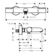 Смеситель для ванны Hansgrohe Ecostat Element термостат, излив 177, черный матовый 13347670 — изображение 2