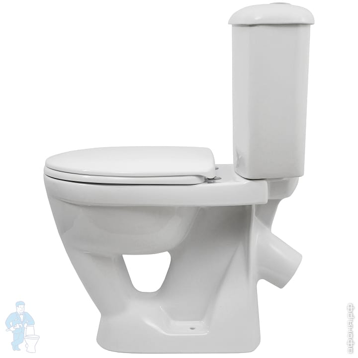 *Унитаз компакт Радуга тарельчатый (370х595х770) косой выпуск, сиденье ...