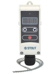 Термостат STOUT накладной электронный с пружинным фиксатором 5-80°С STE-1006-200580