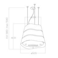 ������� ELICA Wave UX IX/F/51 LED, d505�403 ��, 1000 �3/�, 219 ��, ����. ����� PRF0171194