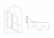 Шторка на ванну ABBER Ewiges Wasser AG50100 (1000х1400) распашная, стекло 6мм прозрачное/хром