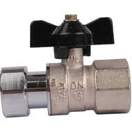Кран шаровый STOUT 3/4"ВВ с накидной гайкой, прямой, бабочка, SVB-0009-000020