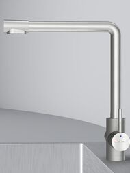 Смеситель для кухни AM.PM X-Joy S F85B05711 L-образный излив, с каналом для фильтр. воды, сатин м — изображение 7