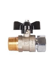 Кран шаровый STOUT 3/4"НН с накидной гайкой, бабочка SVB-1009-000020