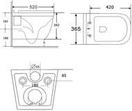 ������ ��������� Aquanet Glide-W CL-11042 365�520�342��, ������������, ������� ���������, �����