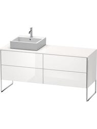 Тумба под раковину слева Duravit XSquare 1600х538х548 напольная, 4 ящика, белый глянец XS4924L2222 — миниатюра 1