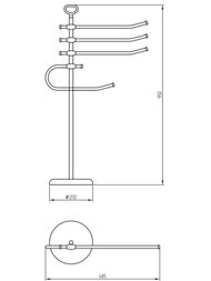 Migliore Mirella Стойка низкая для полотенец h96 см бронза 17196 (ML.MRL-2101.BR)