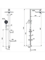 Душевая система Ideal Standard Alu+ BD583SI термостат, верхний/ручной душ, алюминий, цвет: серебро