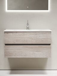 Тумба под раковину SANCOS Urban (890х450х550) подвесная, 2 ящика с доводчиками, дуб галифакс UR90EG
