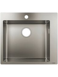 Мойка из нержавеющей стали Hansgrohe S71 43301800 (550х500) врезная,отверс.под смес.,сталь — миниатюра 1