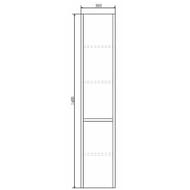 Шкаф-колонна COMFORTY Бремен-35 (350х1600х320) подвесной, дуб белый 00004142376