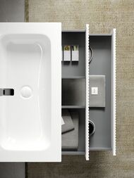 Тумба под раковину SANCOS Snob R (790x445x500) подвесная, два ящика, Bianco SNR80W