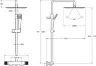 Душевая система Jacob Delafon RIVOLI термостат, верхний и ручной душ E26587-CP