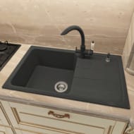 Мойка FLORENTINA Специя 860х510х217 с крылом, врезная, кварц. комп., грей 17.060.D0860.305