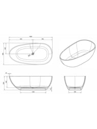 Ванна отдельностоящая Knief EGG Shape (1690х850х540) из полимерного материала, цвет: 01 Coffee Black, 0700-010-01