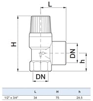 Клапан предохранительный для систем водоснабжения Watts SVW 1/2" x 3/4" 4 бар  10004701