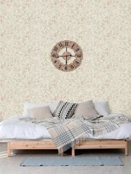 Обои виниловые на флизелине Grandeco Anastasia A55004 (1,06х10,05) цветы, бежевые (рул.)