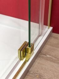 Душевая дверь CEZARES SLIDER (1000-1100х1950) стекло прозрачное/профиль брашированное золото — изображение 6