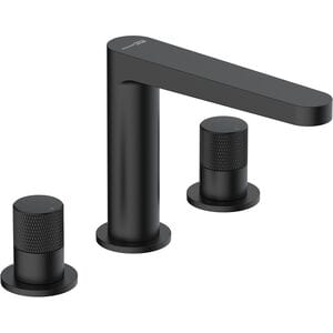Смеситель WasserKRAFT Fulda 5235 для умывальника, двухзахватный, черный Soft-touch