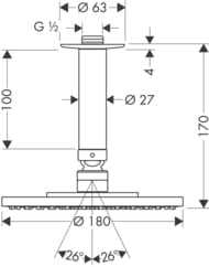 ������� ��� Hansgrohe Raindance 180 �������, ���������� ������������� 27472000