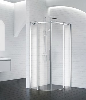 Душевой уголок BelBagno Acqua (885-900x885-900x1950) R-2-90-C-Cr полукруг, стекло прозр/хром