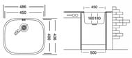 Мойка под столешницу Ukinox Modern 450х400 полиров.нерж. сталь 0,8мм, MOP450.400 -GT8C