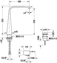 ��������� ��� ����������� Duravit D.1 XL �����������, ����� ����� t, �� ����, ������ D11110007046