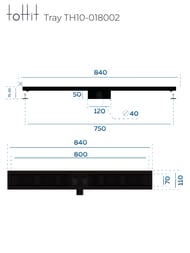 ������� ����� toHit Tray 800x100x75-95 ��������, ���. ������, c ��������, ������ TH10-018002